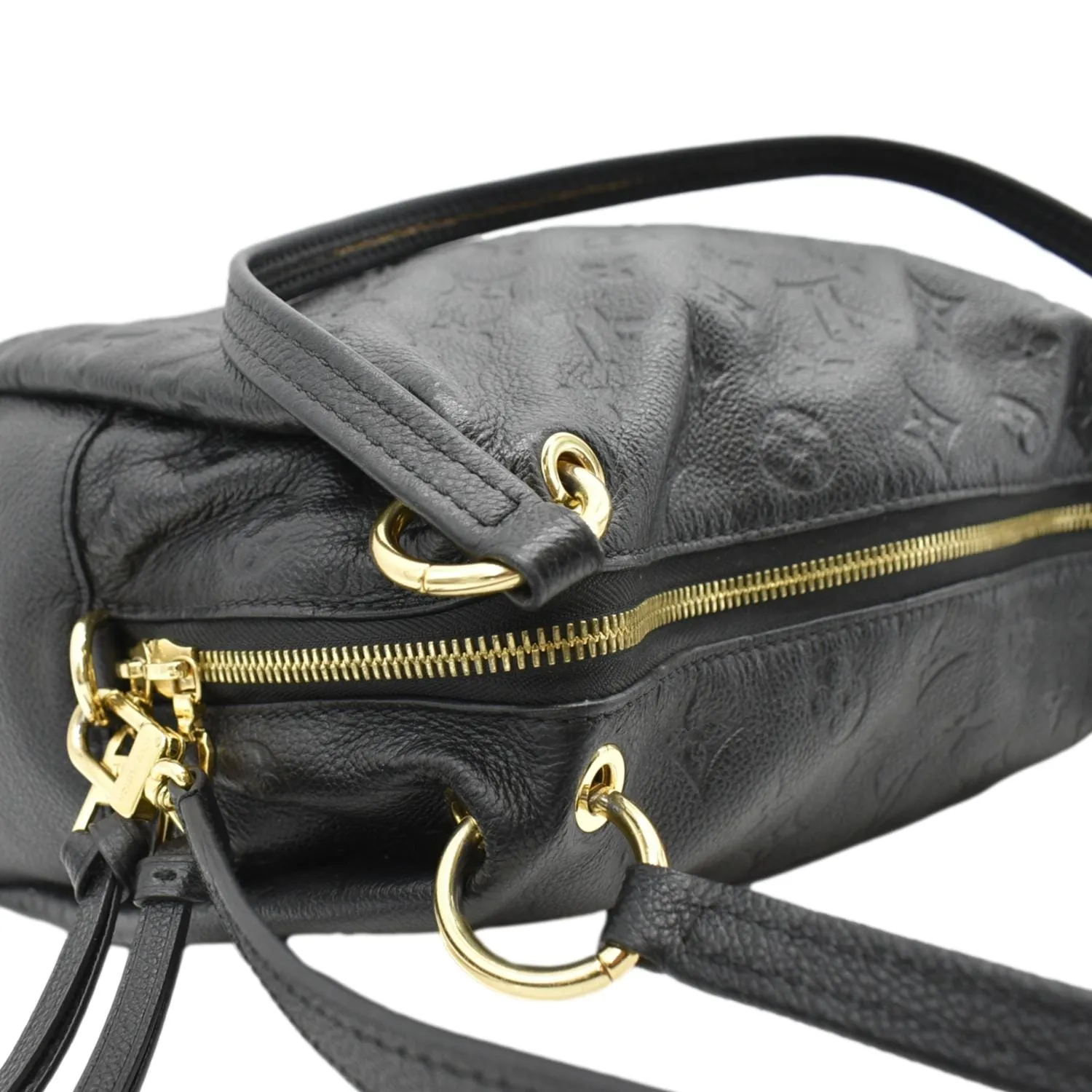 LOUIS VUITTON Ponthieu PM  Empreinte Leather Shoulder Bag Black