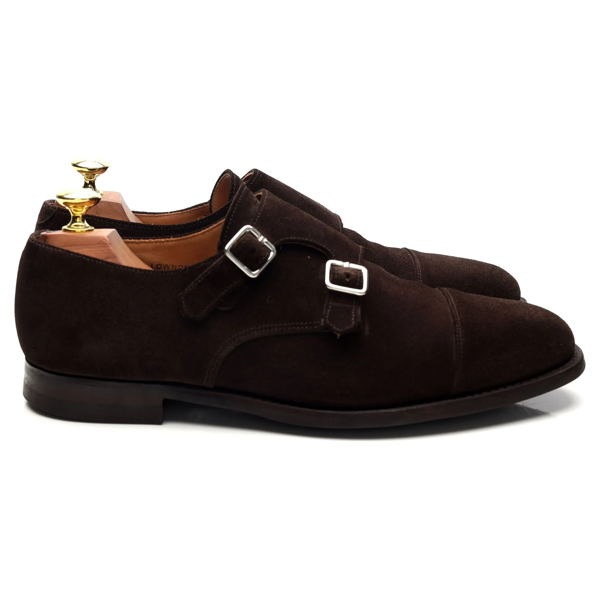 'Lowndes 4' Dark Brown Suede Double Monk Strap UK 7.5 E
