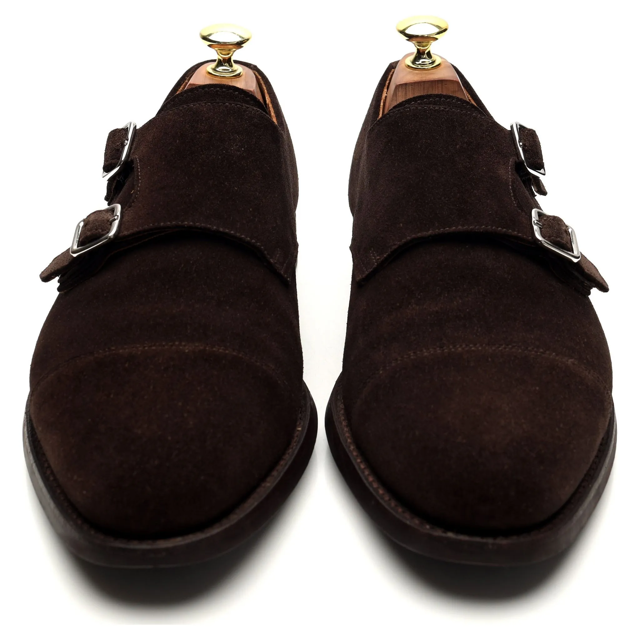 'Lowndes 4' Dark Brown Suede Double Monk Strap UK 7.5 E