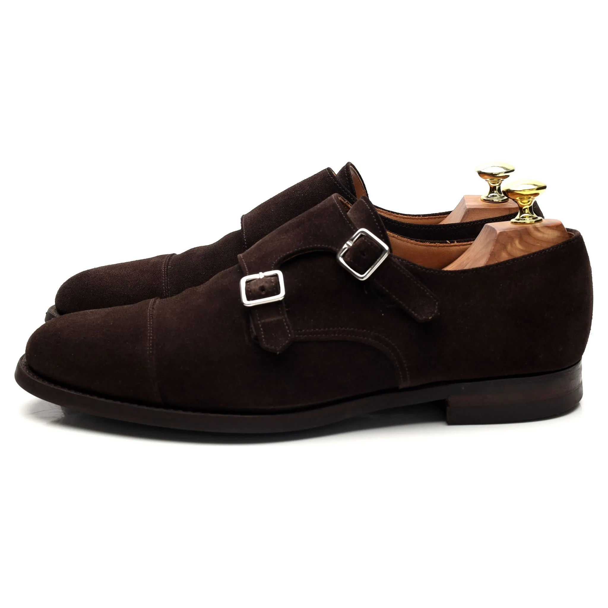 'Lowndes 4' Dark Brown Suede Double Monk Strap UK 7.5 E