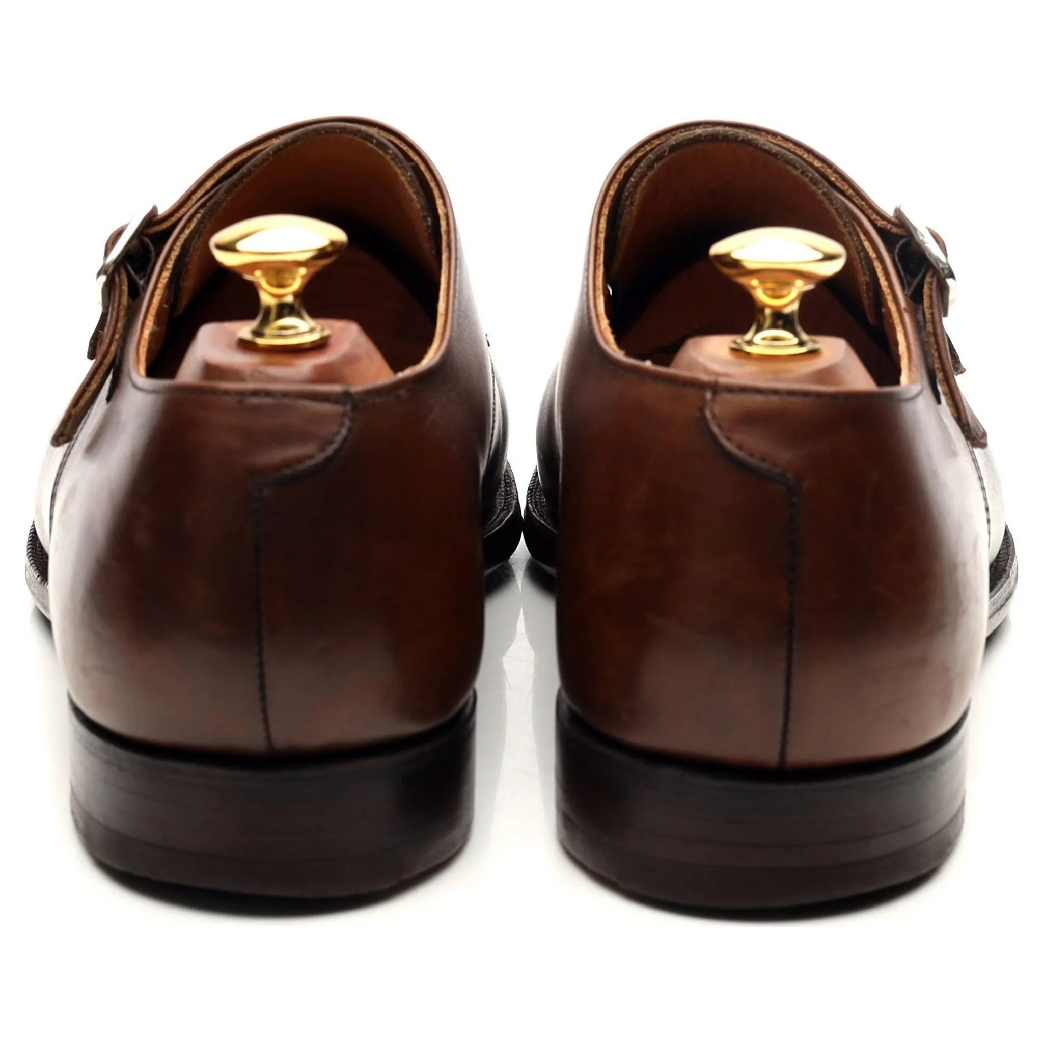 'Lowndes' Dark Brown Leather Double Monk Strap UK 9.5 E