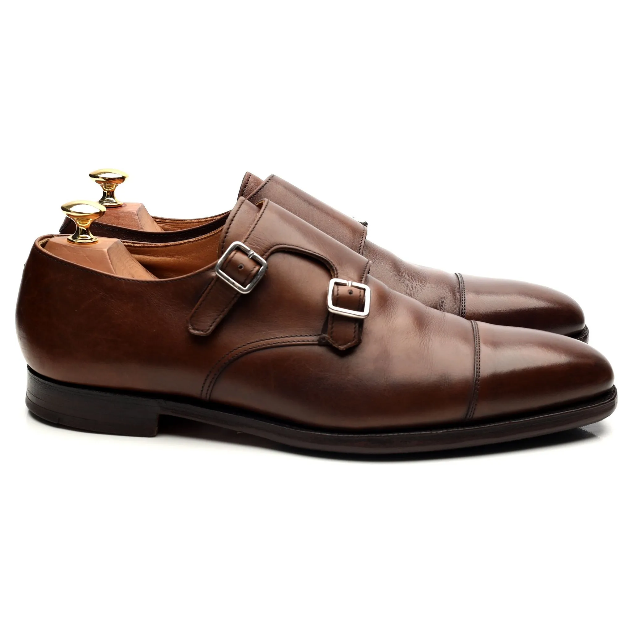'Lowndes' Dark Brown Leather Double Monk Strap UK 9.5 E