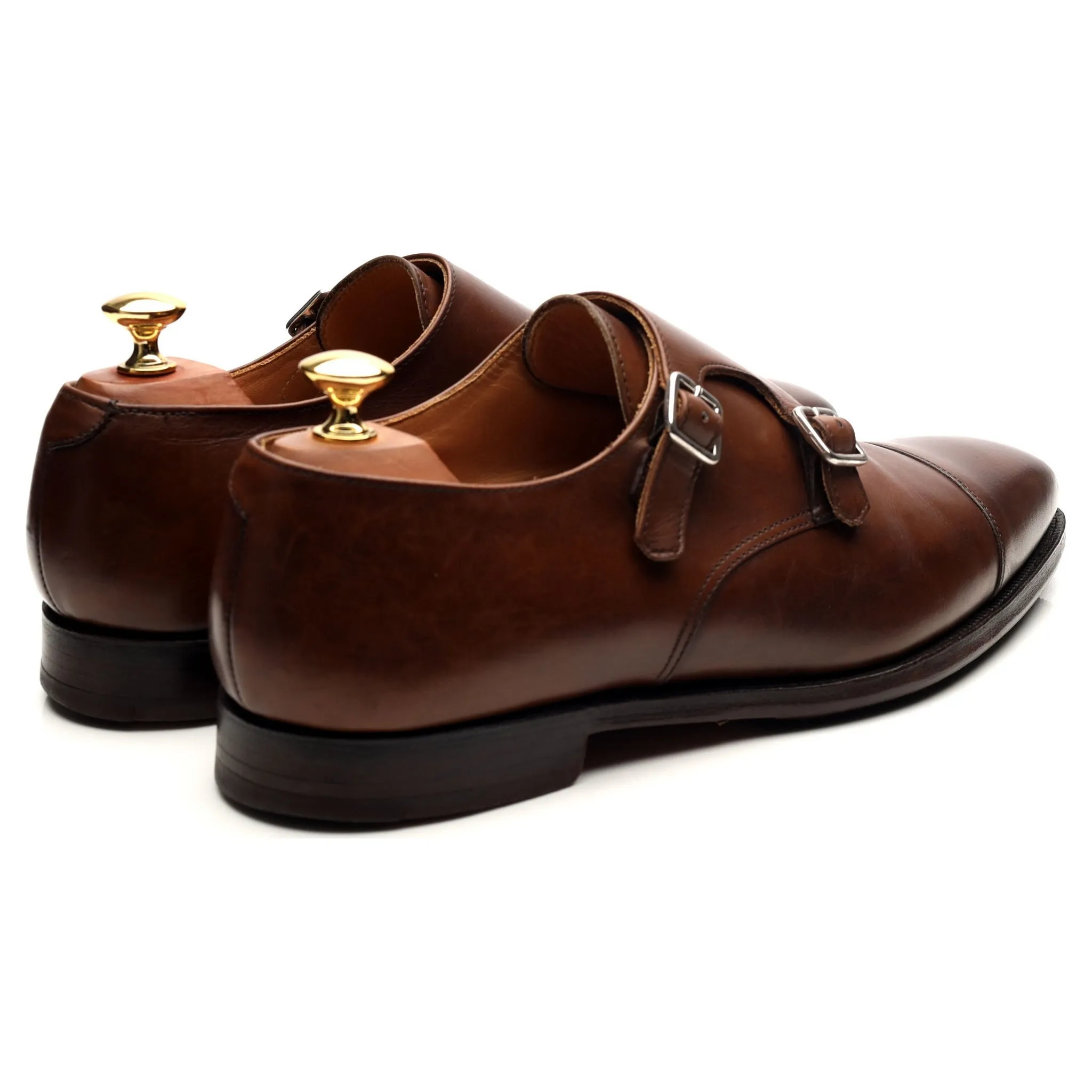 'Lowndes' Dark Brown Leather Double Monk Strap UK 9.5 E