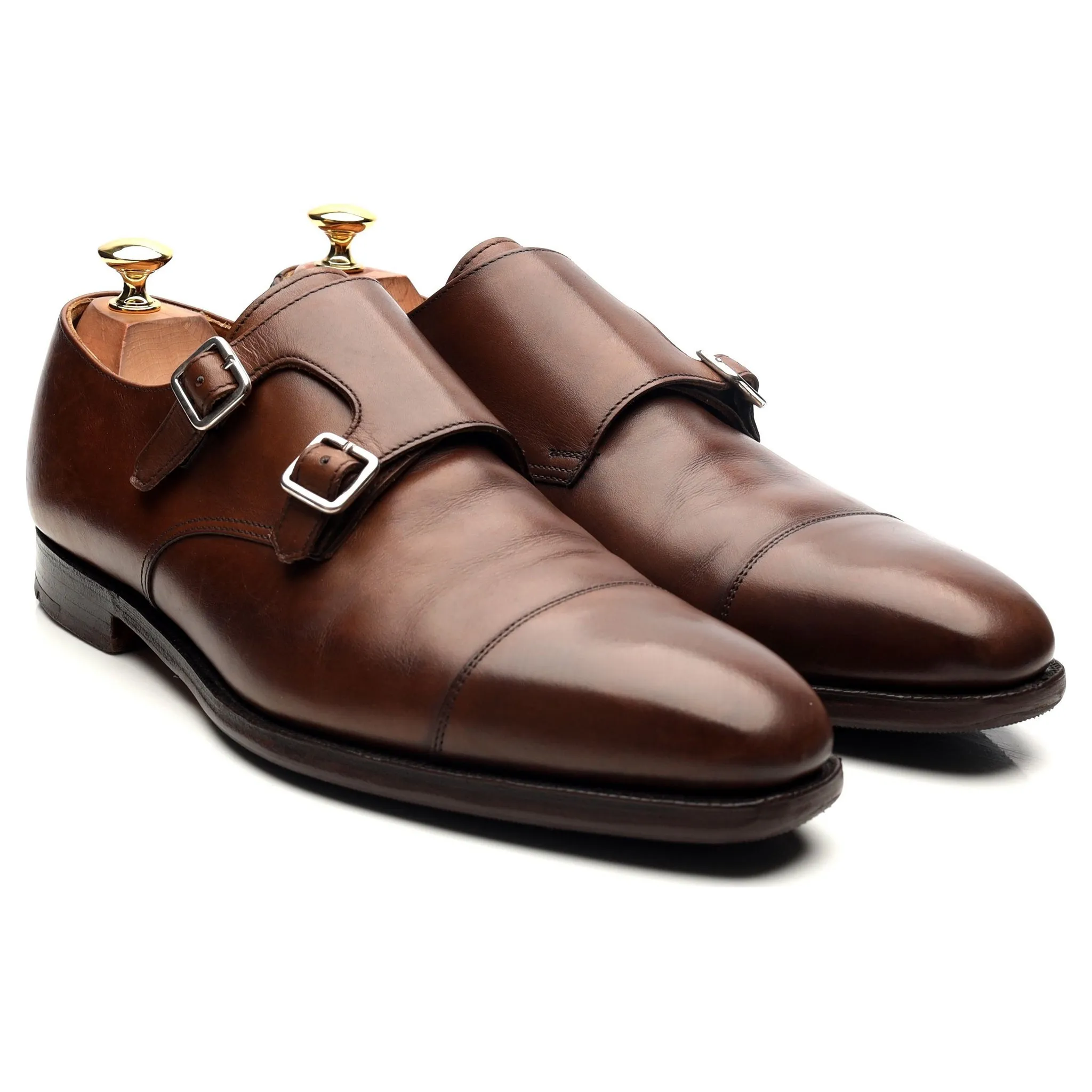 'Lowndes' Dark Brown Leather Double Monk Strap UK 9.5 E