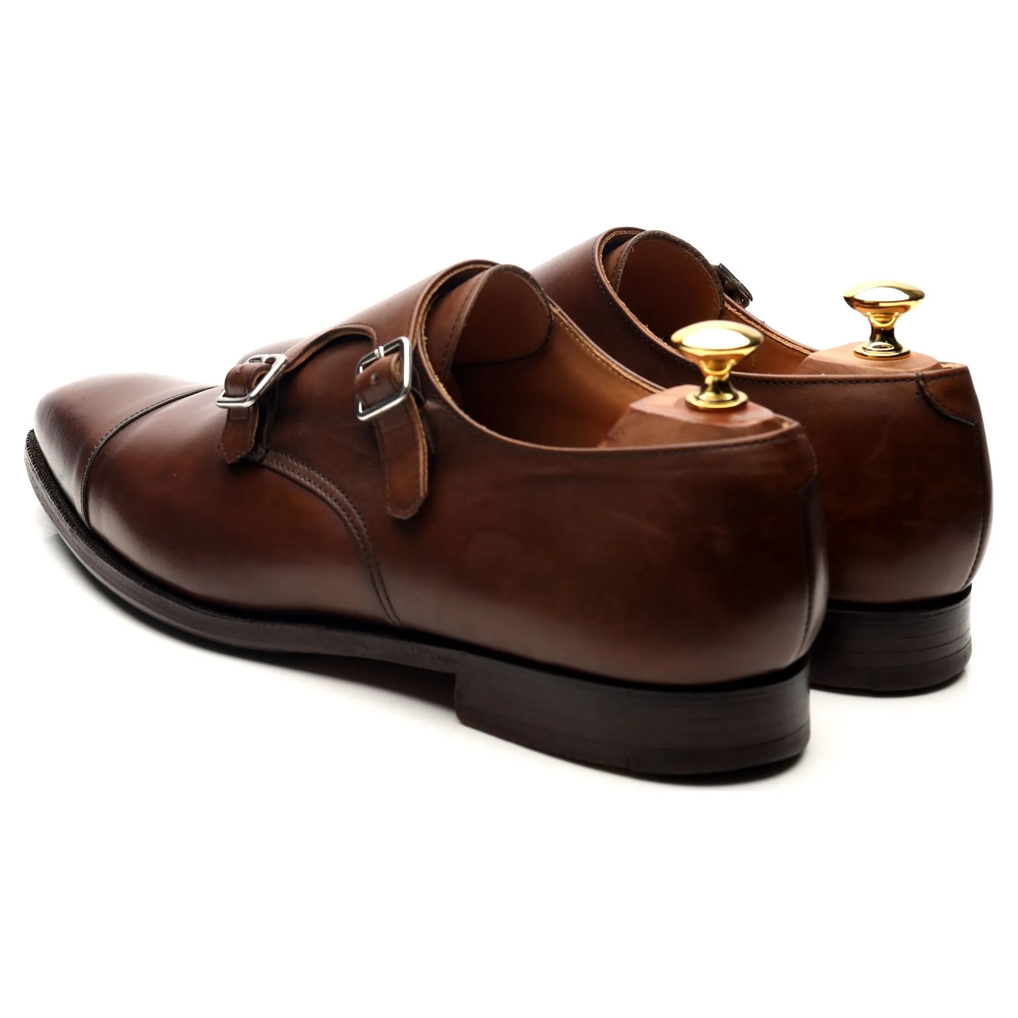 'Lowndes' Dark Brown Leather Double Monk Strap UK 9.5 E