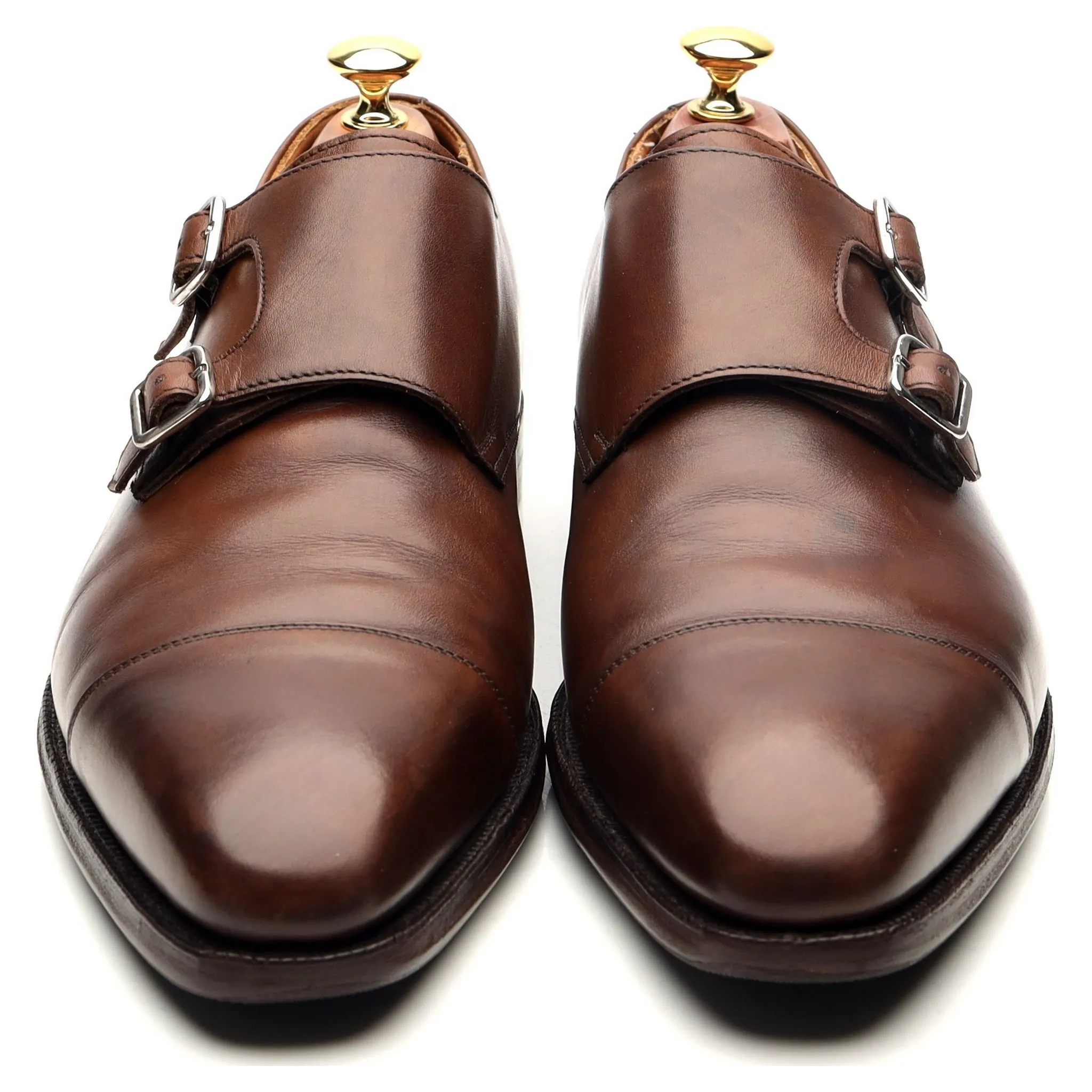 'Lowndes' Dark Brown Leather Double Monk Strap UK 9.5 E