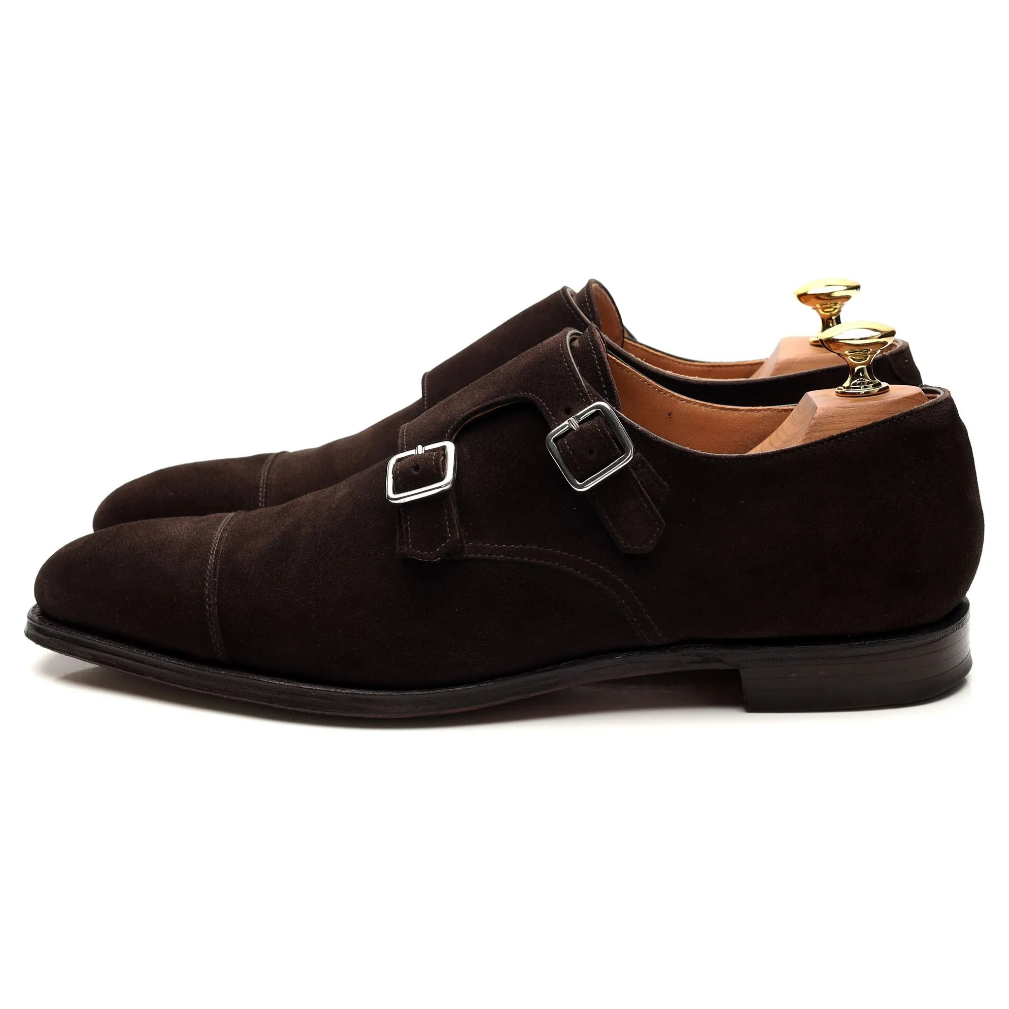 'Lowndes' Dark Brown Suede Monk Strap UK 6.5 E
