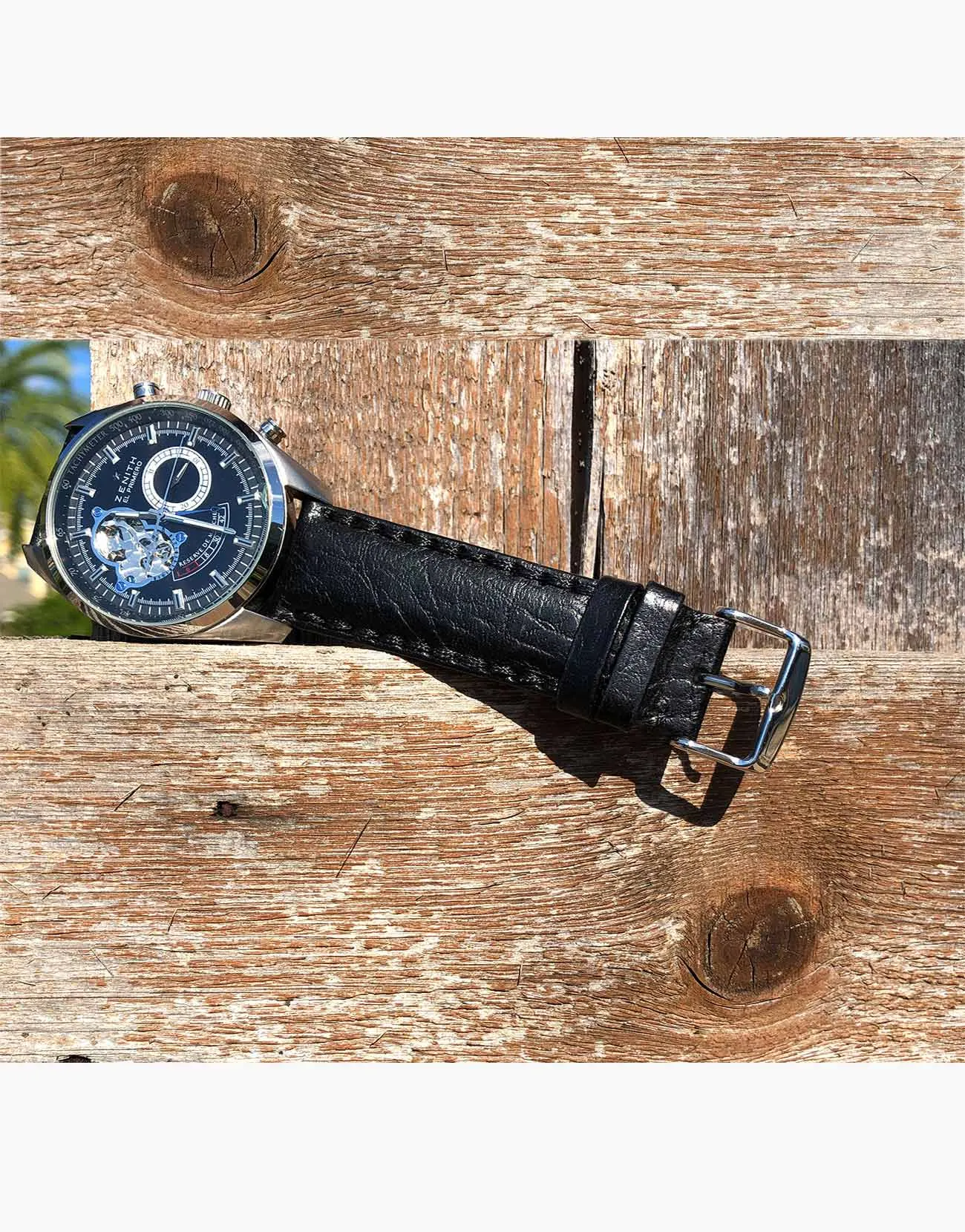 LUX Napoli Buffalo Calf Leather Padded Black Matte Watch band