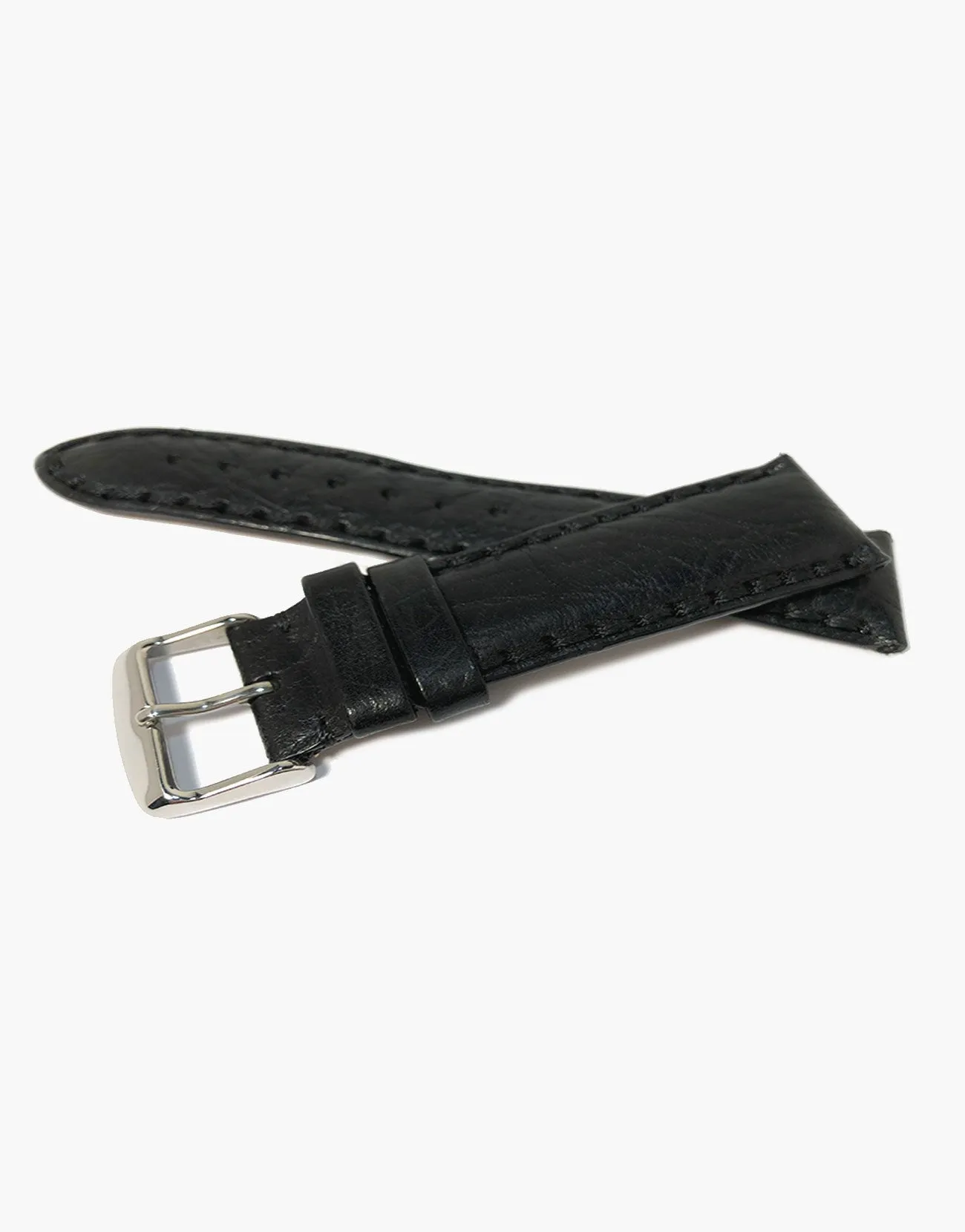 LUX Napoli Buffalo Calf Leather Padded Black Matte Watch band