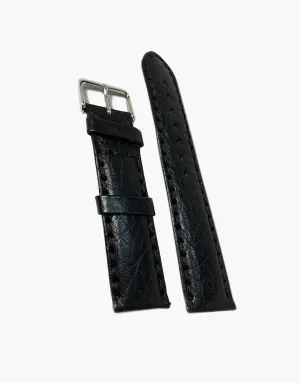 LUX Napoli Buffalo Calf Leather Padded Black Matte Watch band