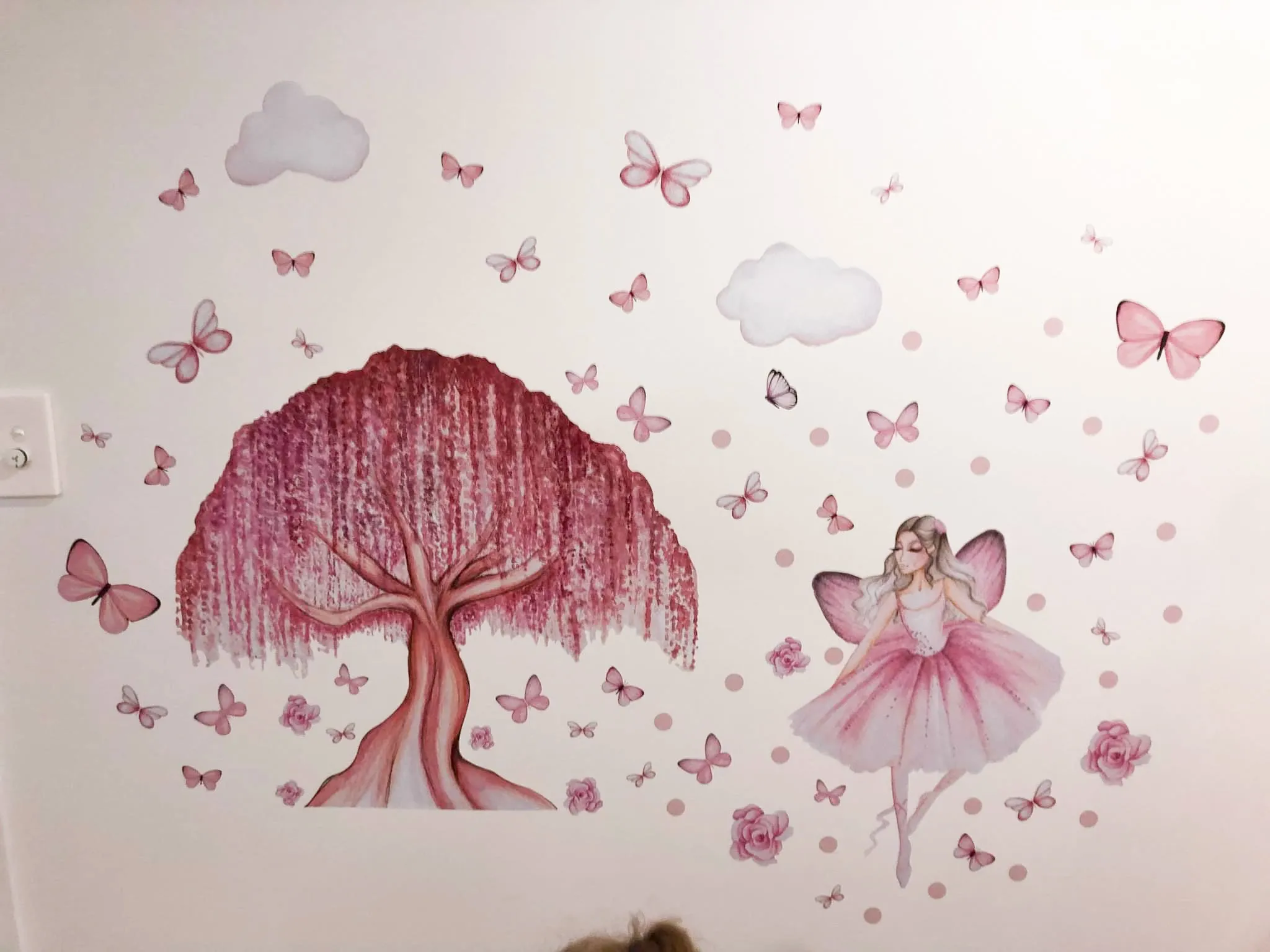 Magic Fairy Tree Australian Design Hand Painted Peel & Stick, Removable Wall Decal. Nursery, Kids Playroom, Kids Teens Bedroom
