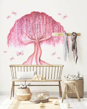 Magic Fairy Tree Australian Design Hand Painted Peel & Stick, Removable Wall Decal. Nursery, Kids Playroom, Kids Teens Bedroom