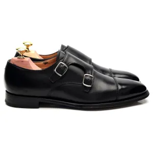 M&S Black Leather Monk Strap UK 7 F
