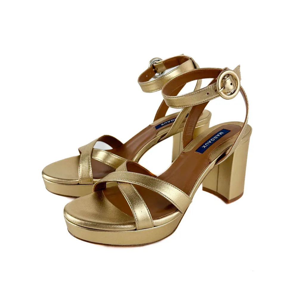 Margaux - The Platform Sandal (Gold Nappa)
