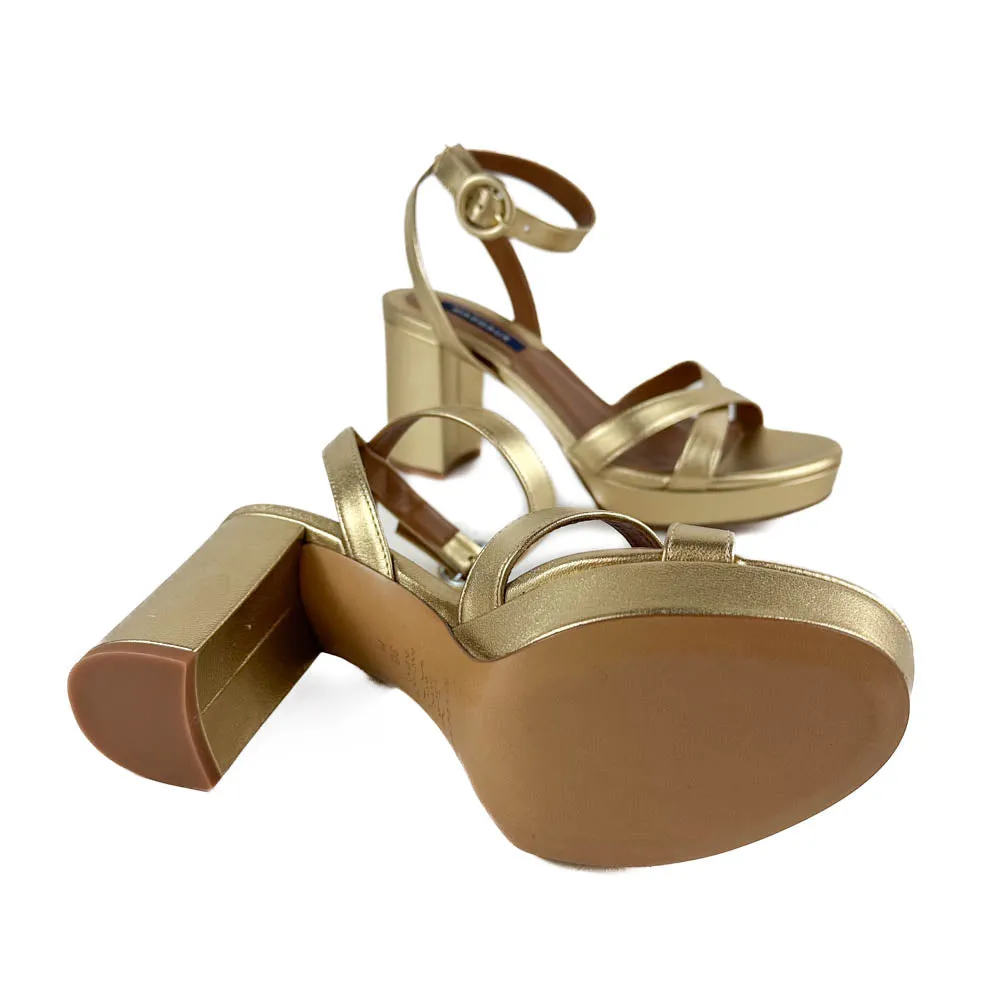 Margaux - The Platform Sandal (Gold Nappa)