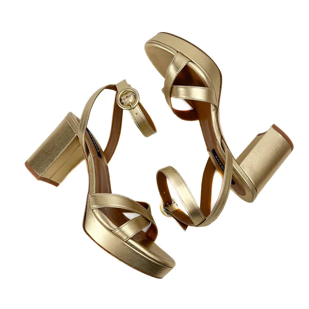 Margaux - The Platform Sandal (Gold Nappa)