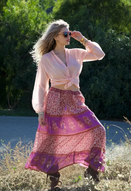 Marilou Printed Maxi Skirt Pink