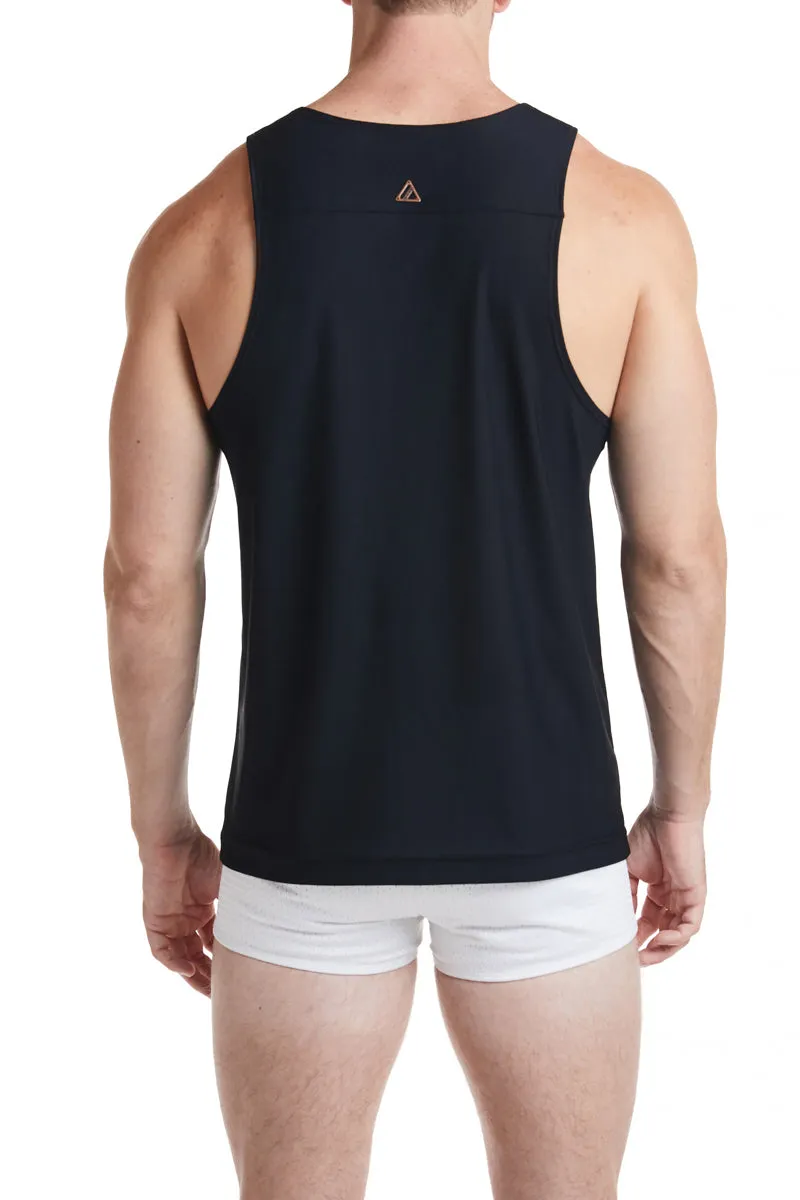 MAXIMUS - Black Tricot Mesh Sport Tank
