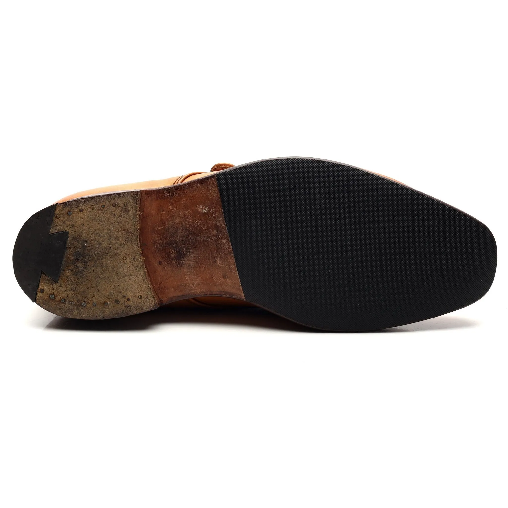 'Mayfair' Tan Brown Leather Monk Strap UK 6