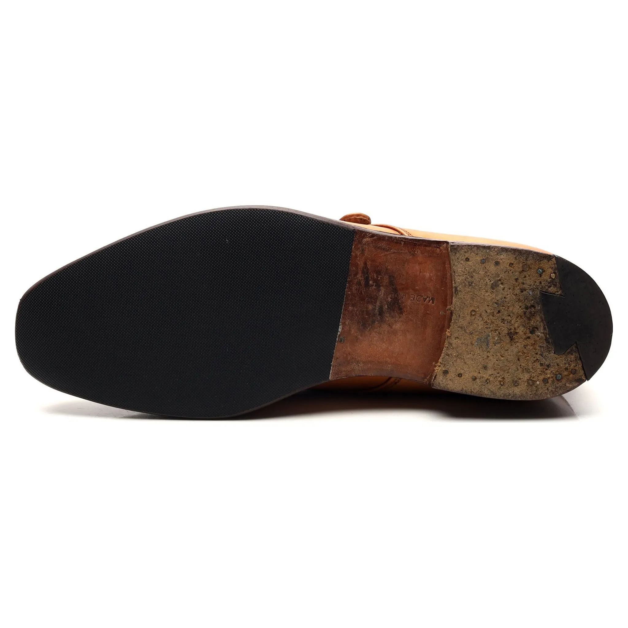 'Mayfair' Tan Brown Leather Monk Strap UK 6