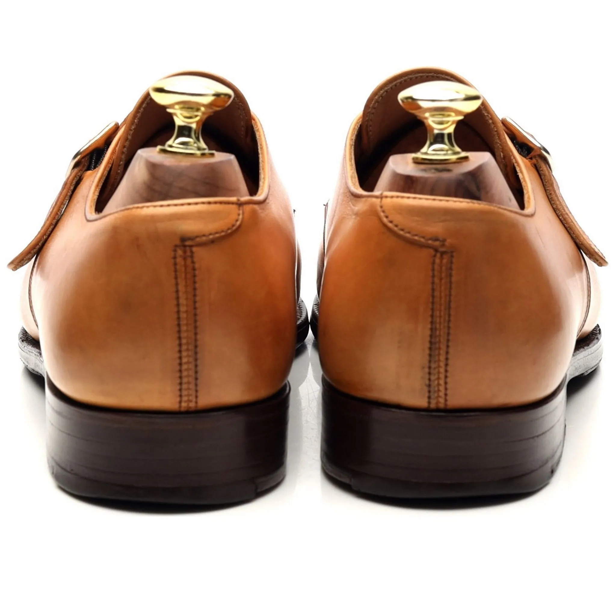 'Mayfair' Tan Brown Leather Monk Strap UK 6