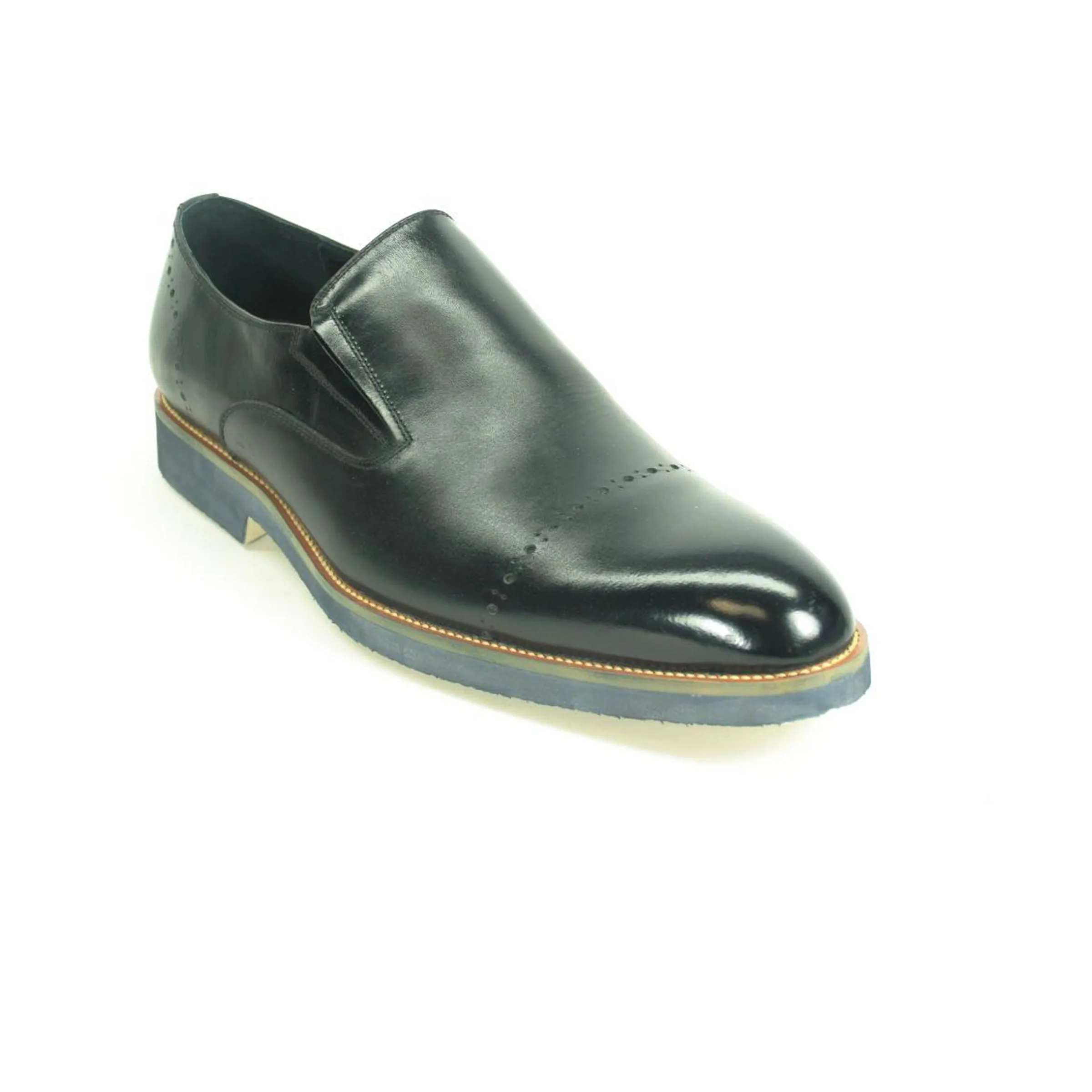 Mens Carrucci Leather Captoe Fade Slip On Dress Shoe in Burgundy