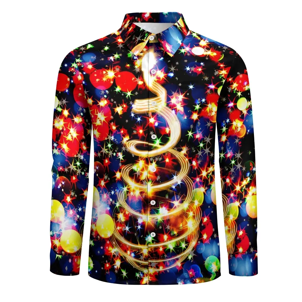 Men's Casual Printed Long Sleeve Shirt 2311000065