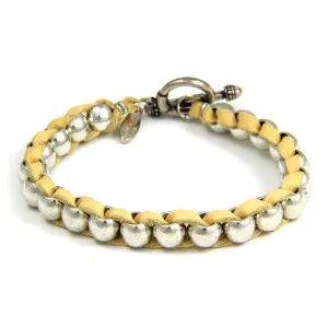 Mens Custom Mens Braided Waxed Linen Double Wrap Bracelet with Beads