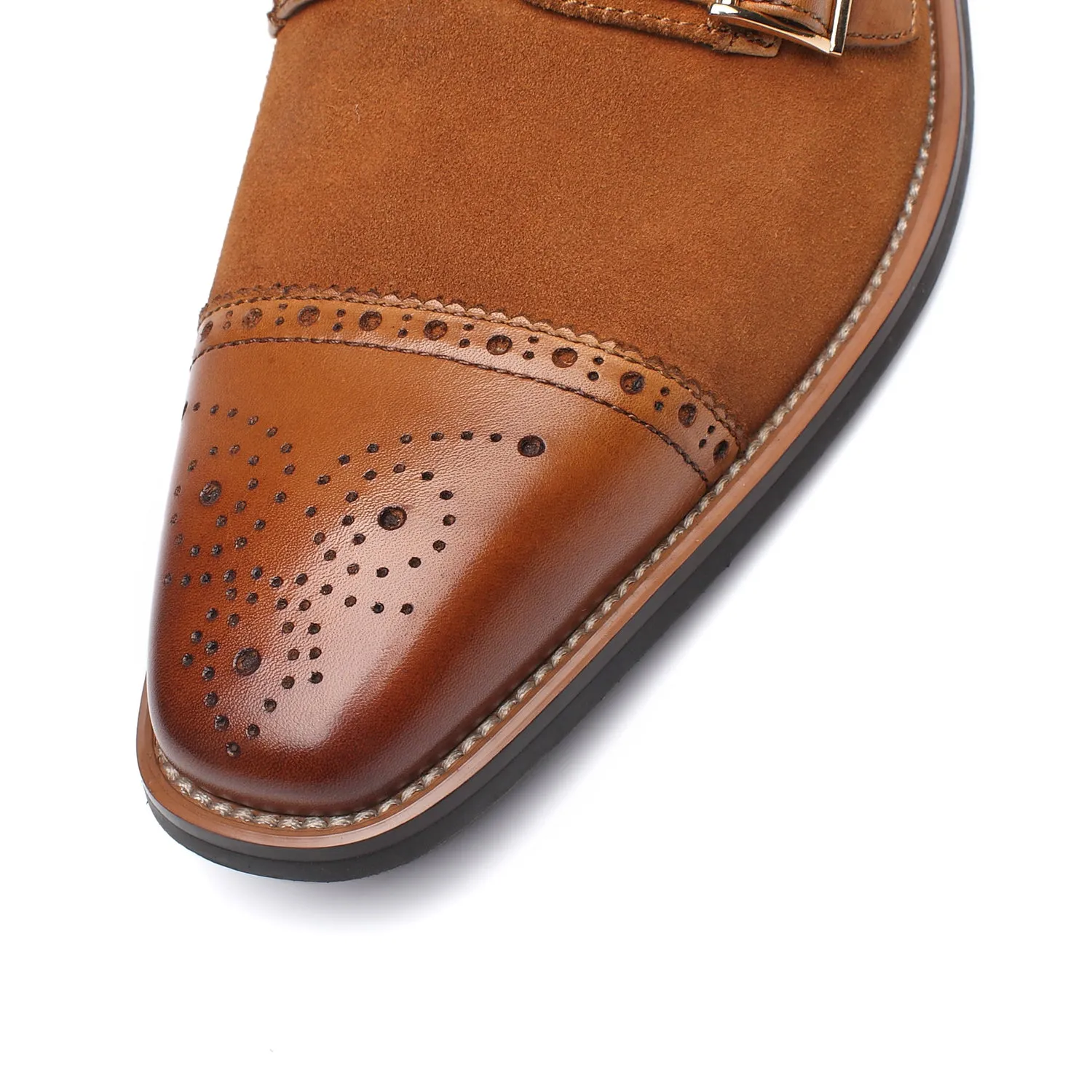 Men's Double Monk Strap Loafer 3-Cognac