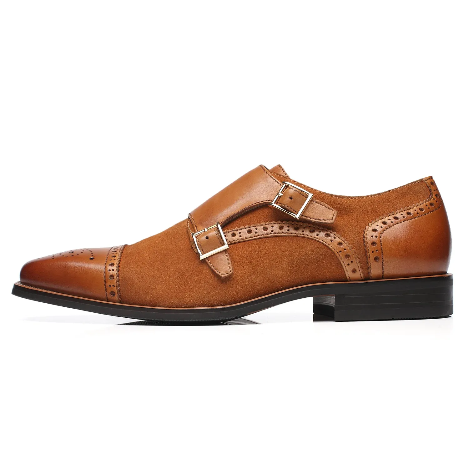 Men's Double Monk Strap Loafer 3-Cognac