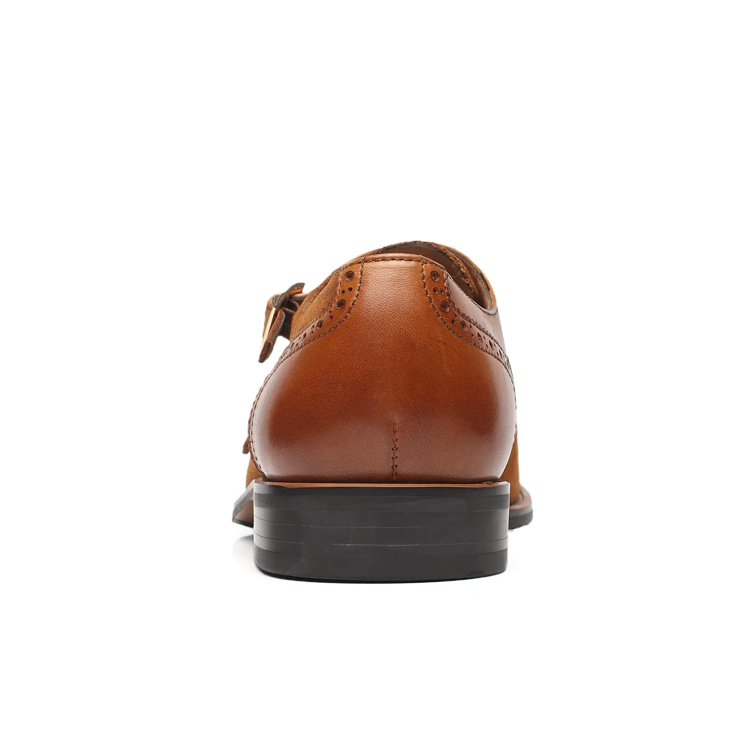Men's Double Monk Strap Loafer 3-Cognac