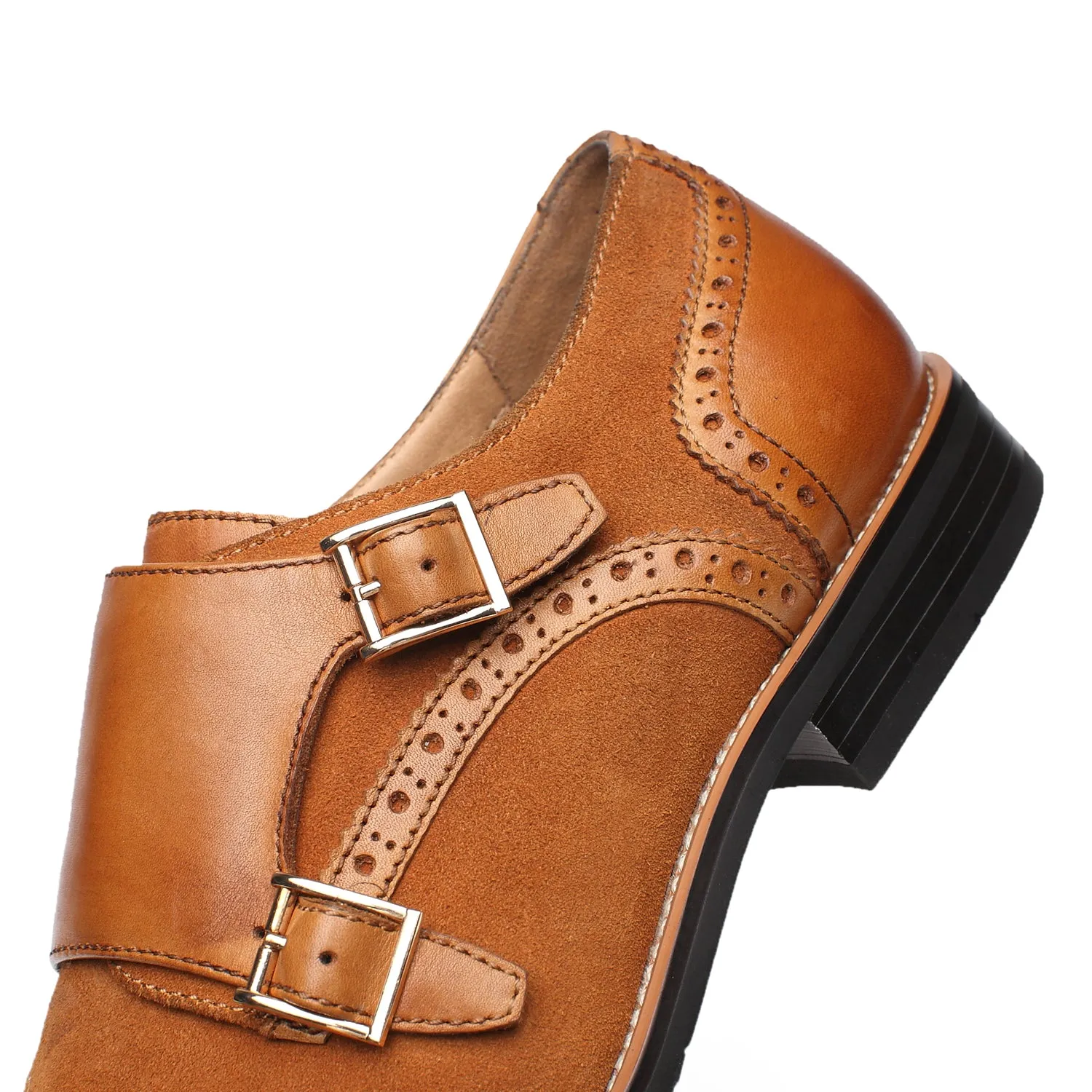Men's Double Monk Strap Loafer 3-Cognac