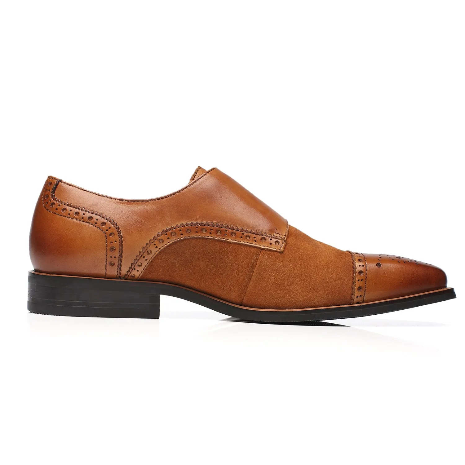 Men's Double Monk Strap Loafer 3-Cognac