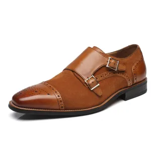 Men's Double Monk Strap Loafer 3-Cognac