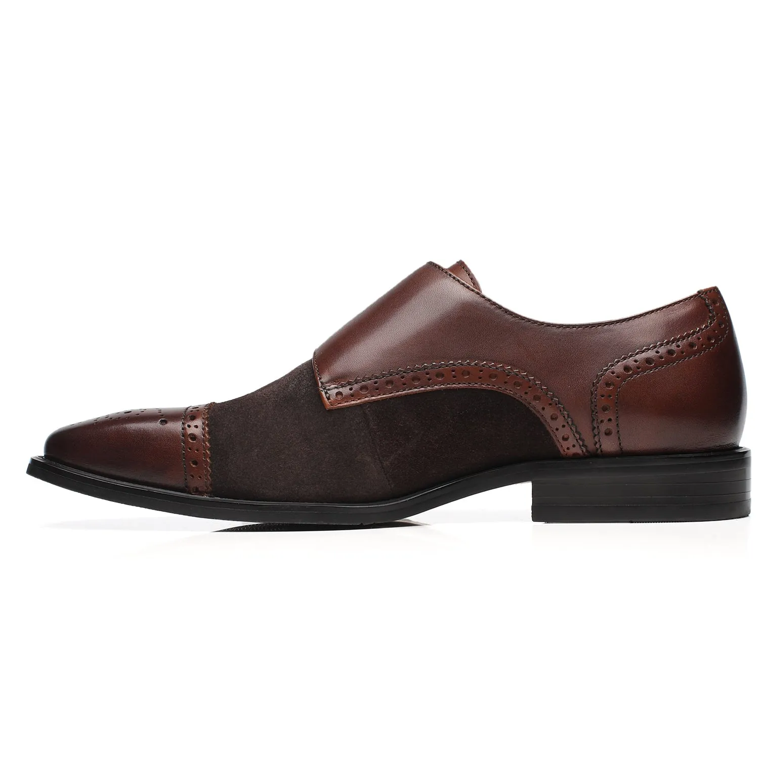Men's Double Monk Strap Loafer 3-Darkbrown