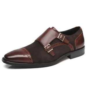 Men's Double Monk Strap Loafer 3-Darkbrown