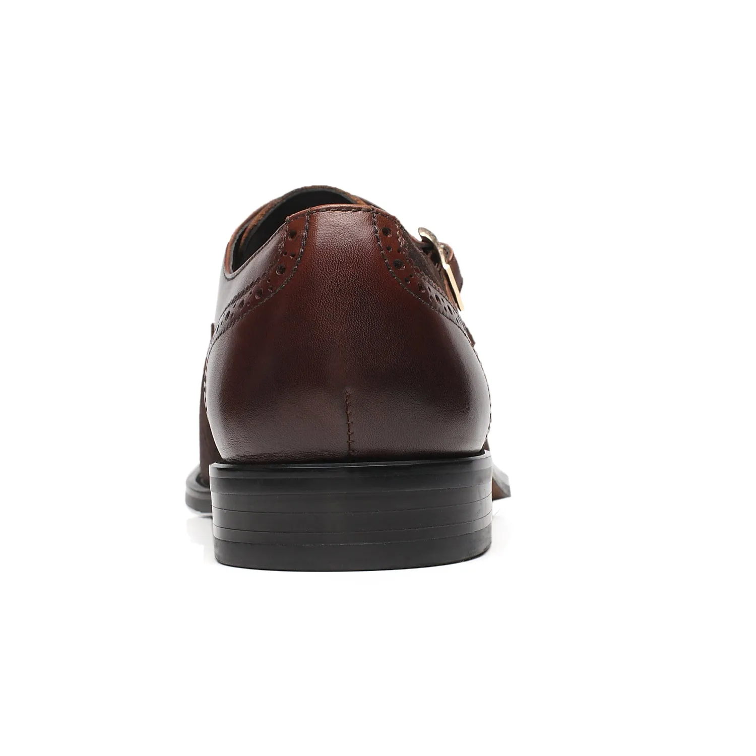 Men's Double Monk Strap Loafer 3-Darkbrown