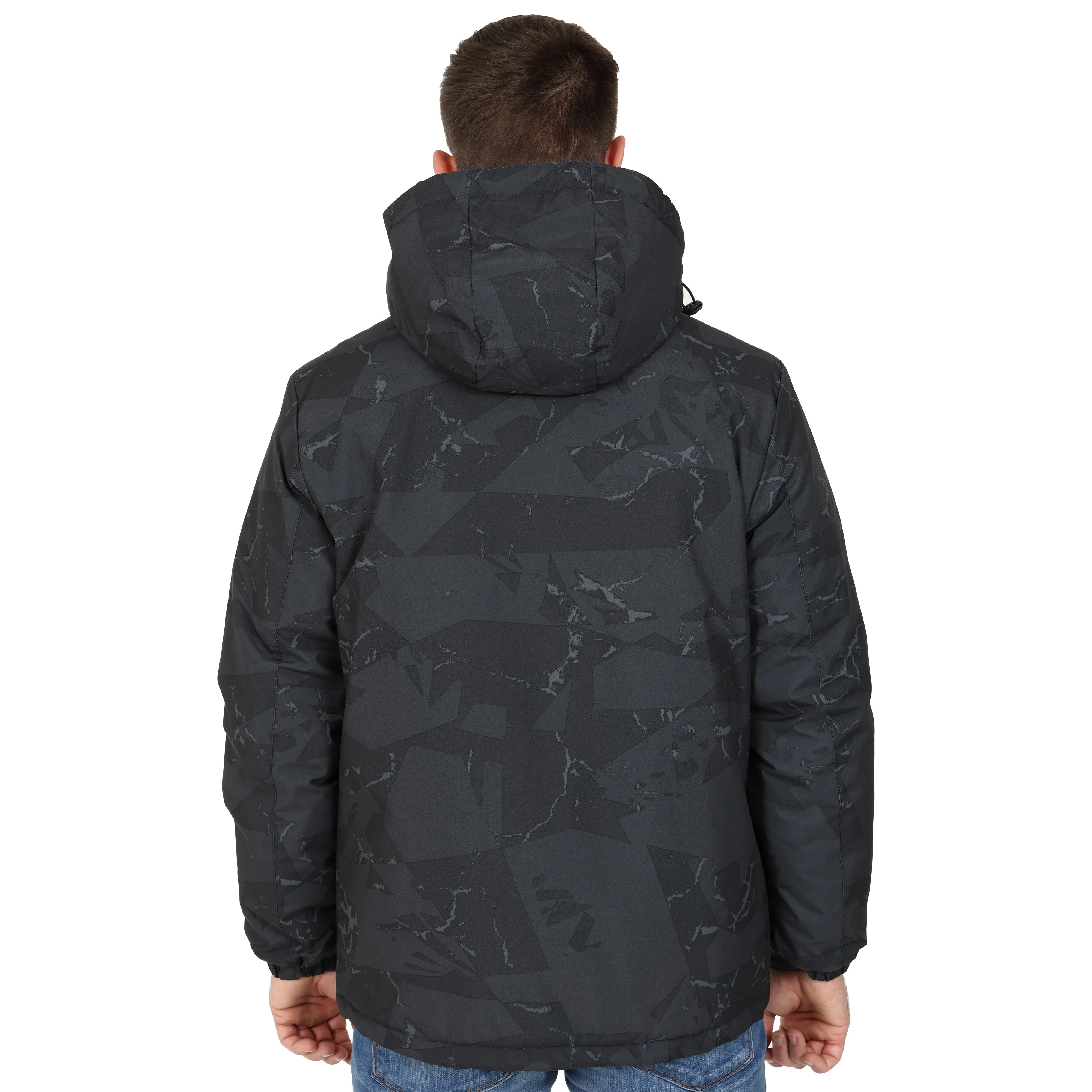 Men’s Padded Waterproof Camo Coat - White