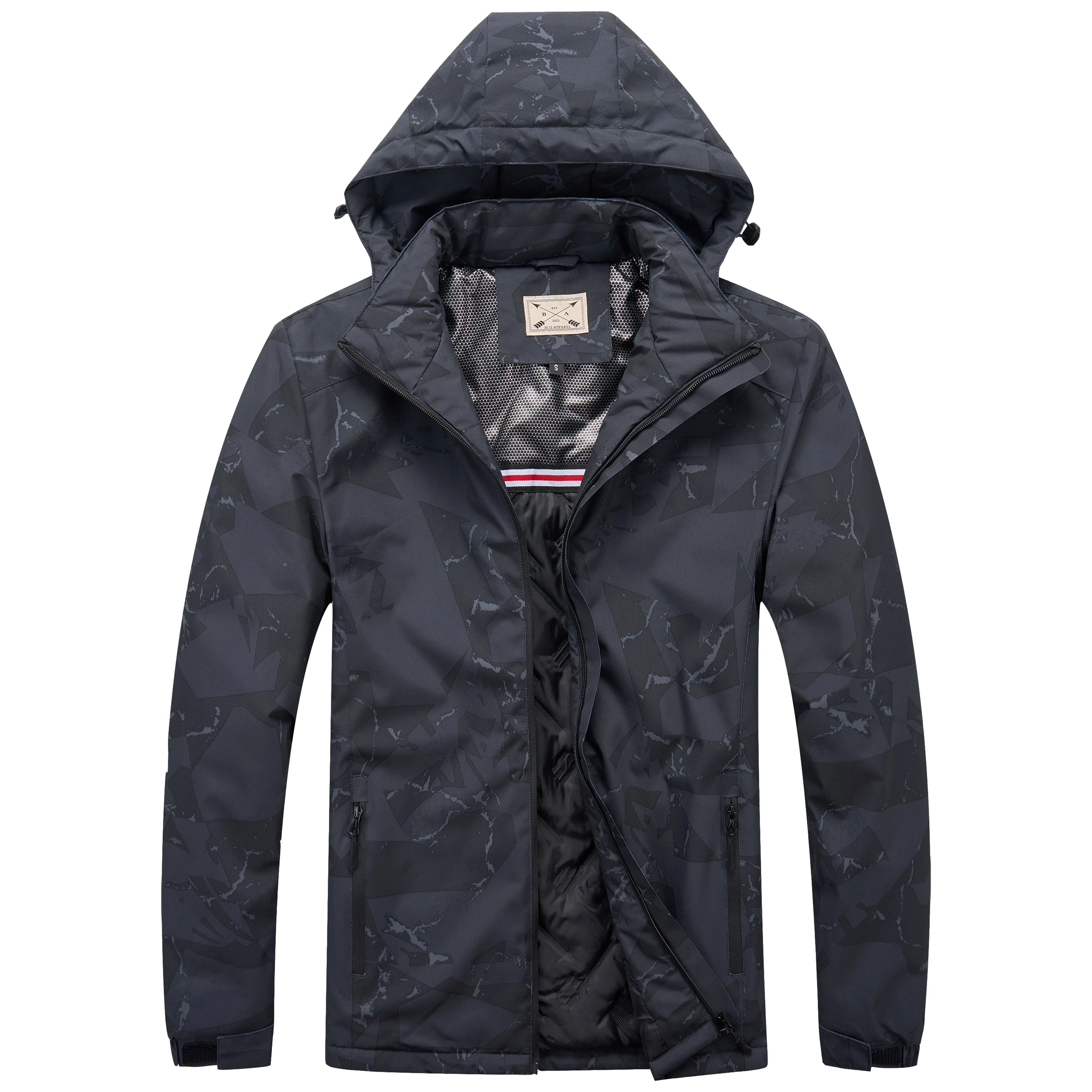 Men’s Padded Waterproof Camo Coat - White