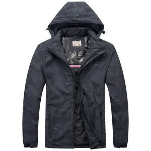 Men’s Padded Waterproof Camo Coat - White