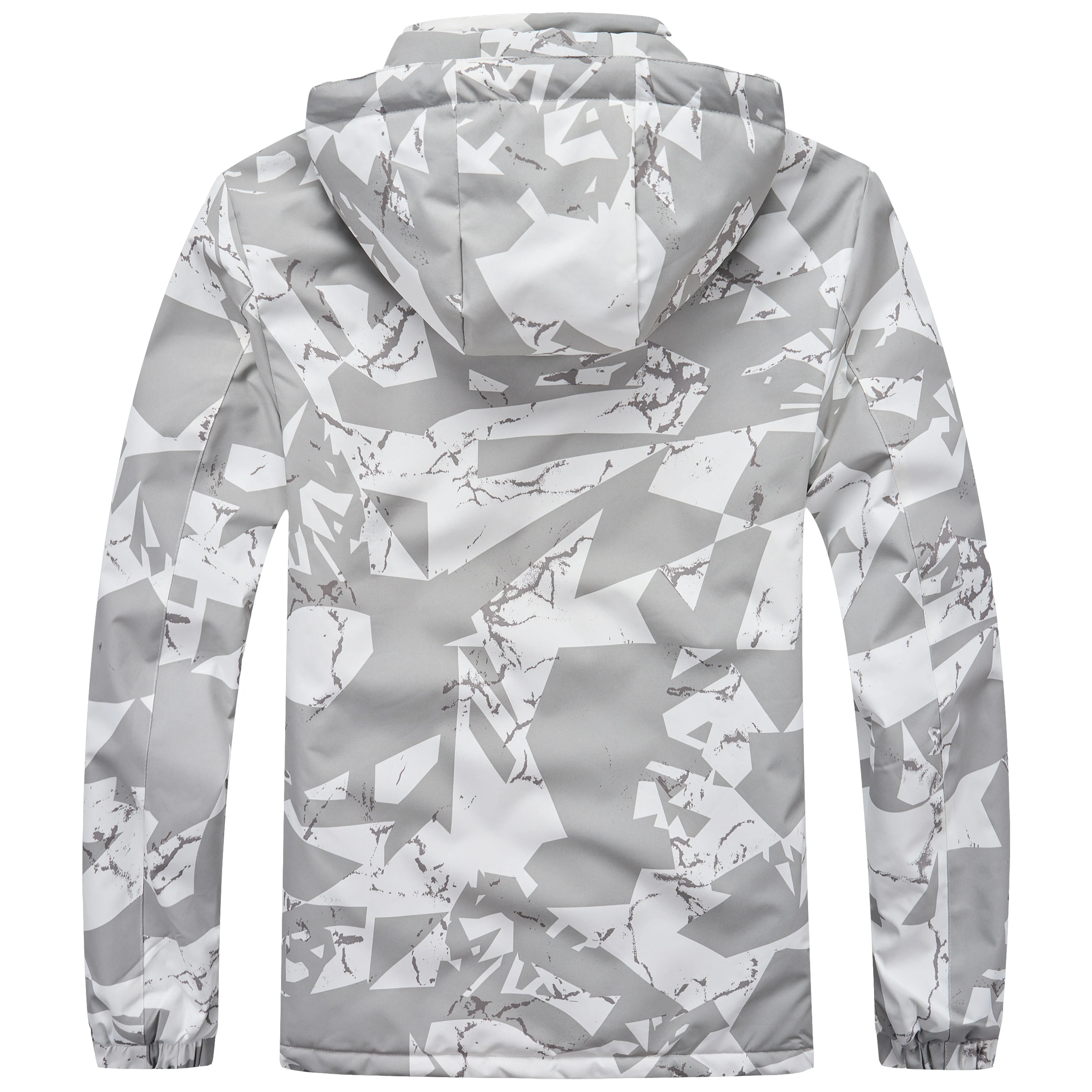 Men’s Padded Waterproof Camo Coat - White