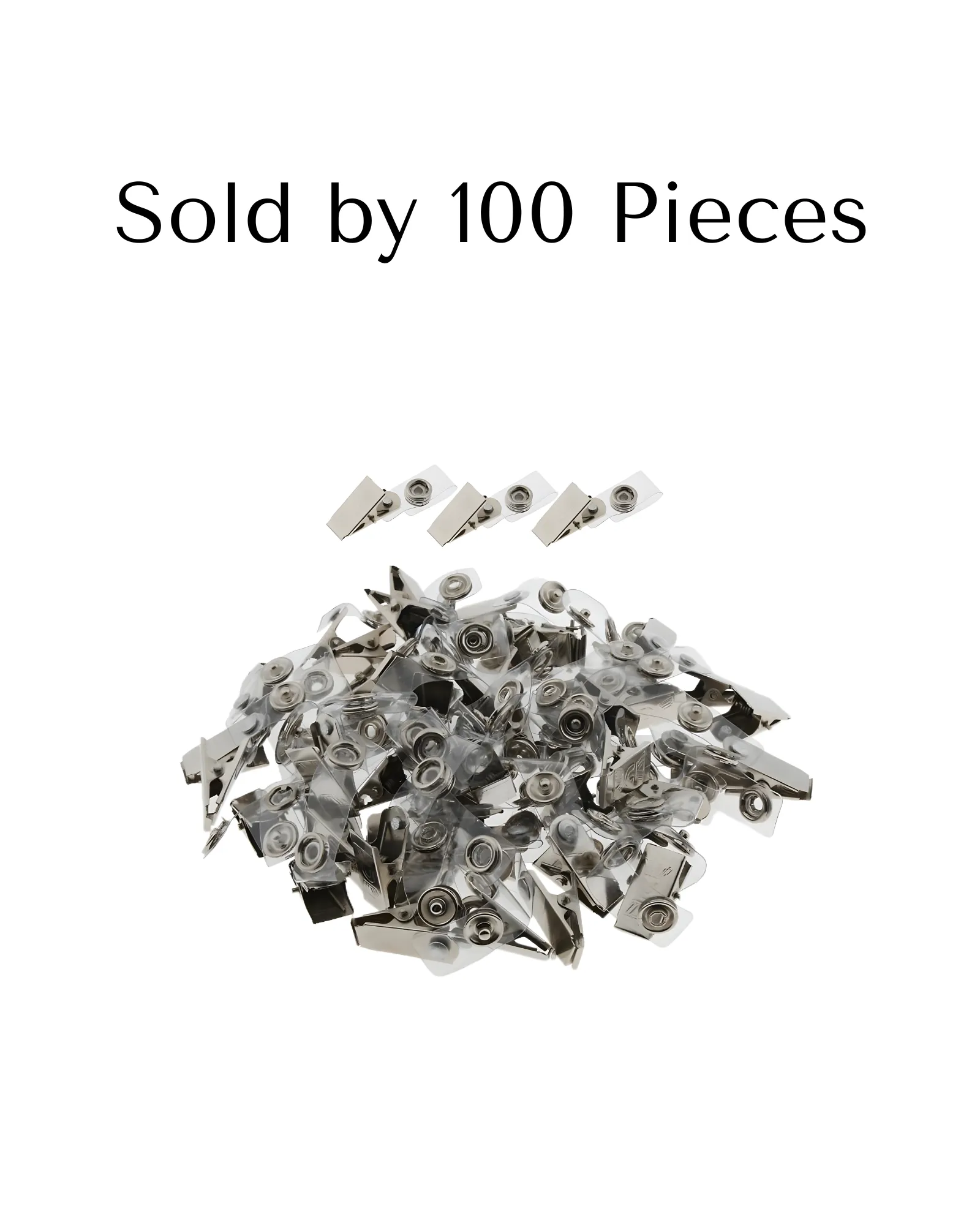 Metal ID Clip with Transparent PVC Straps | 100pcs