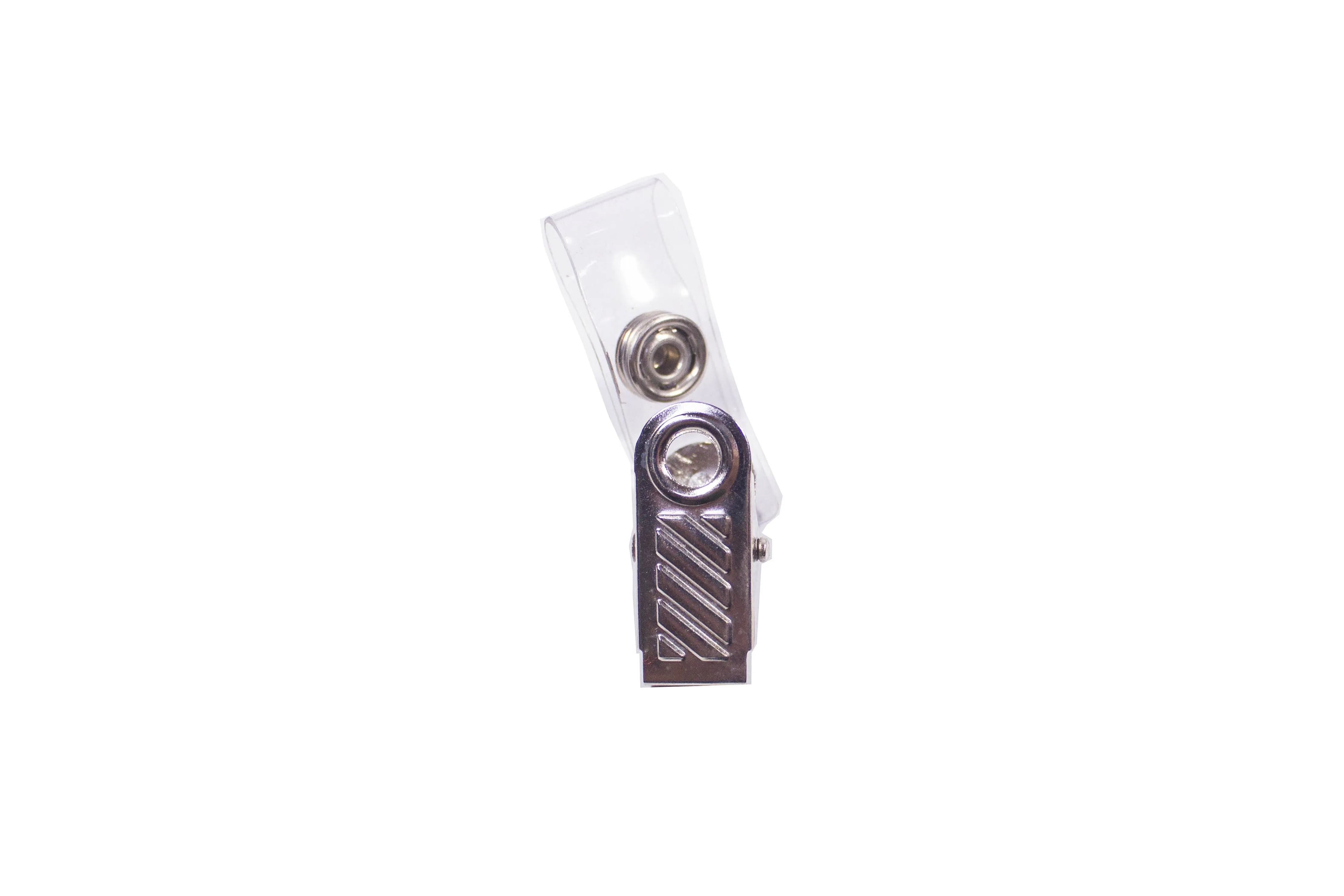Metal ID Clip with Transparent PVC Straps | 100pcs