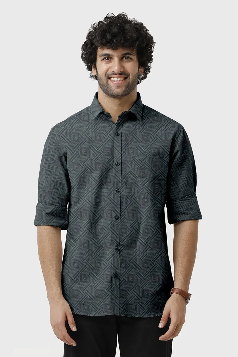 Miami - Gray Printed Casual Shirts for Men | Ariser