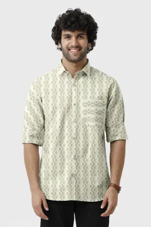 Miami - Green Printed Casual Shirts for Men | Ariser