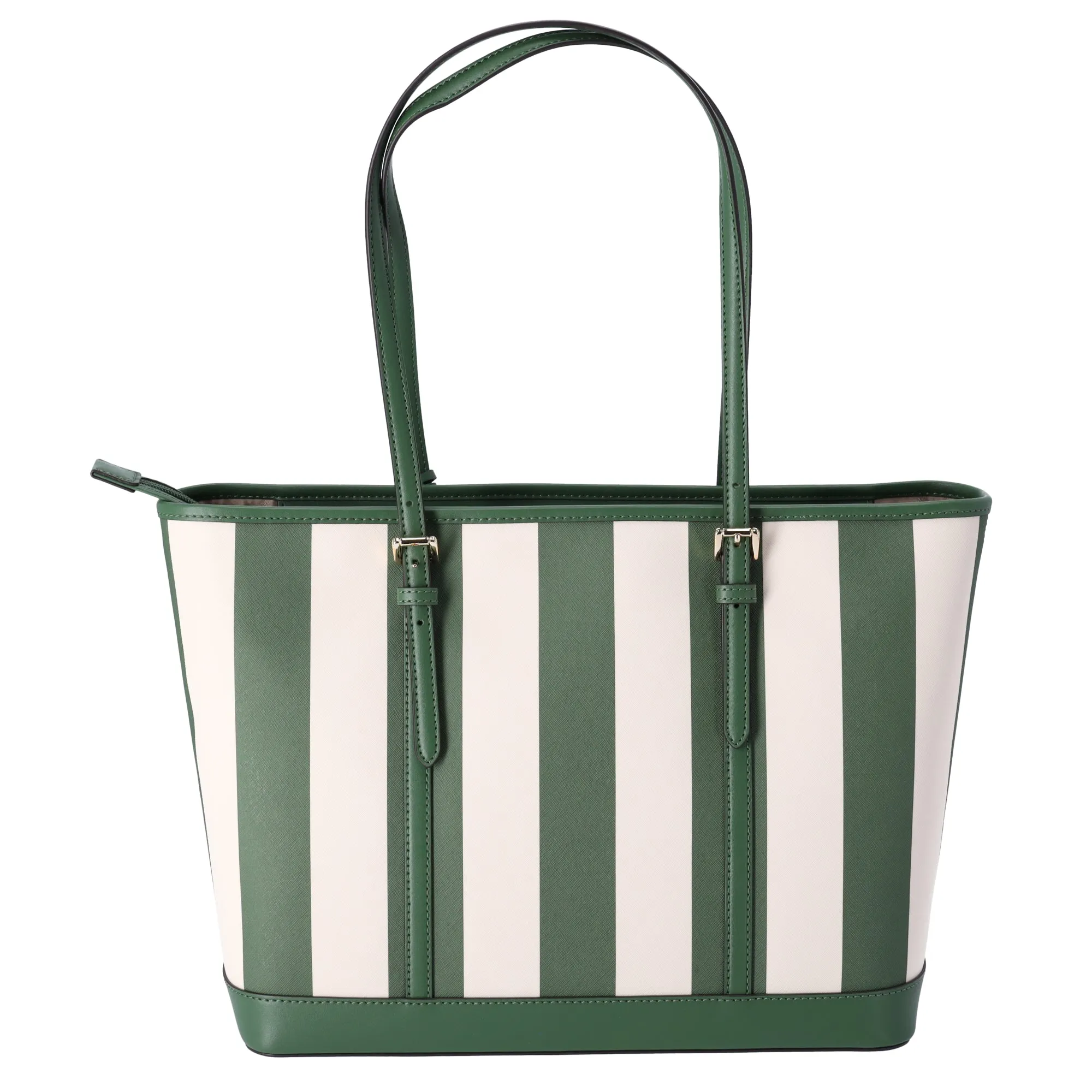 Michael Kors Jet Set Travel Large Top Zip Tote Fern Green Multi Stripe