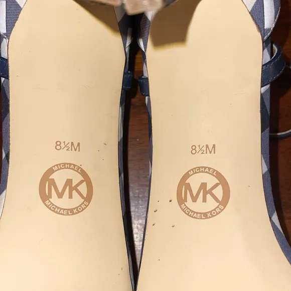Michael Michael Kors Womens Pippa Leather Open Toe heels. Size 8.5M. Checkered