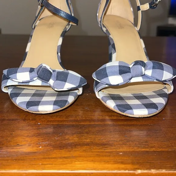 Michael Michael Kors Womens Pippa Leather Open Toe heels. Size 8.5M. Checkered