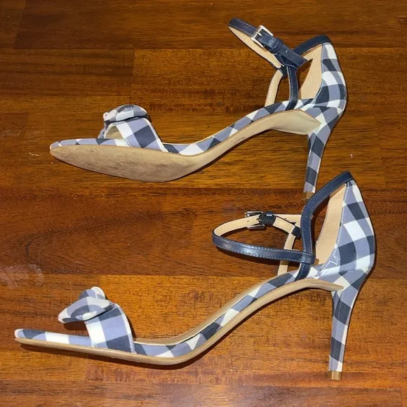 Michael Michael Kors Womens Pippa Leather Open Toe heels. Size 8.5M. Checkered