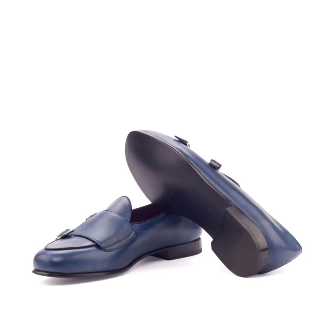 Mocassin Double Boucle en cuir bleu marine